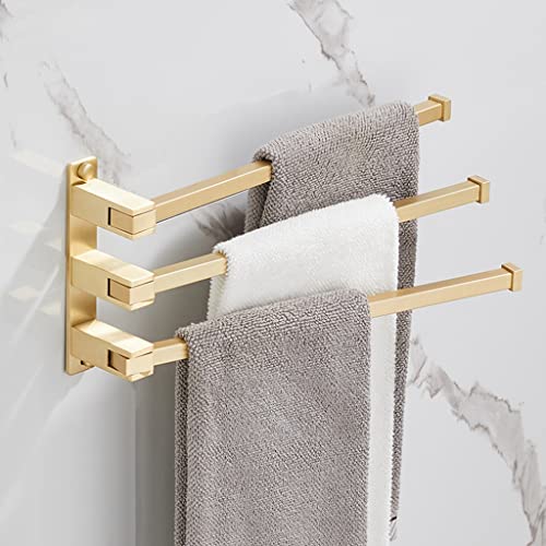 Porte-serviettes de salle de bain suspendu mural 5 tiges en cuivre argent brillant