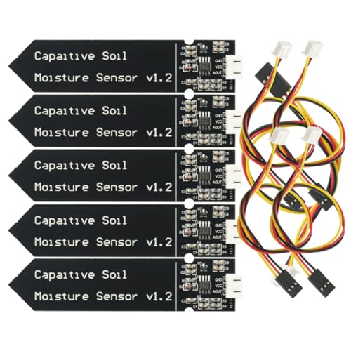 5pcs Capacitive Soil Moisture Sensor Corrosion Resistant for Arduino Moisture Detection for Raspberry Pi DIY Humidity Detection Sensors