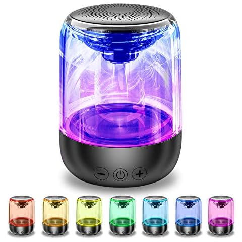 Bluetooth Speaker with Light, Portable 360° All-Round Sound Strong Bass 12 Hours Playtime Music Box for Home, Outdoor, Party, Garden and Garage, Gifts for Girls Kids Teenagers Cover