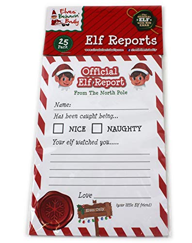 Giftsbynet Elfes comportement Mal Report Cartes de Noël comportement Xmas Lot DE 25 Cartes, Lot de 1 Cover