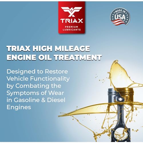 TRIAX Ölbehandlung mit hoher Laufleistung, Dichtungsrevitalisatoren, Korrosionsinhibitoren, Viskositätsstabilisatoren, Verschleißschutz, 12 oz./355 ml (1 Flasche)