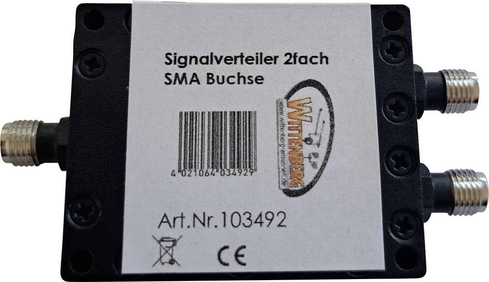 Wittenberg Antennen Distribuidor de antena SMA hembra, distribuidor de señal 2 enchufes SMA, frecuencia 800-2700 MHz