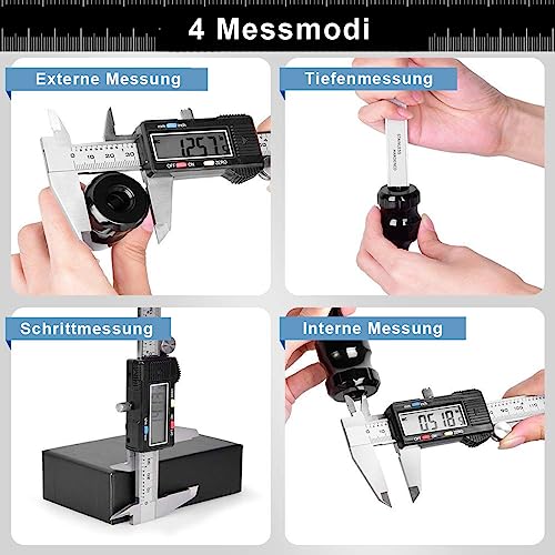 Digitaler Messschieber Qfun aus Edelstahl mit 150 mm