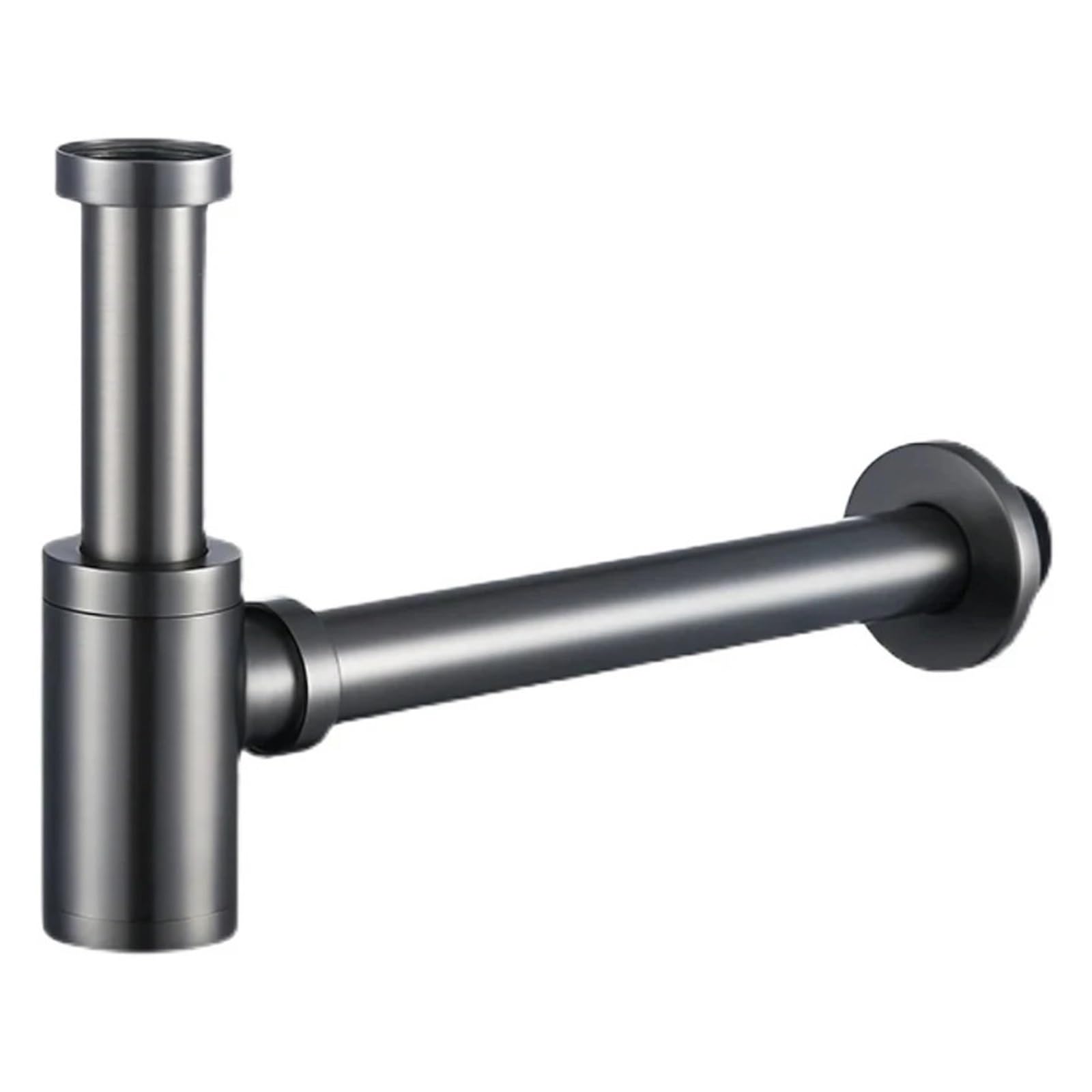 Cymmiyt Multi Basin Waste Grey Drains Set Brass Round Siphon P-Trap Deodorization Bathroom Vanity Basin Pipe Waste With Pop Up Drainer(Multi)