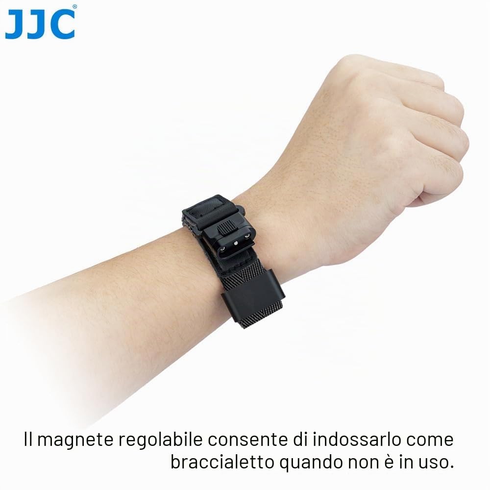 JJC Cinturino da polso Deluxe a sgancio rapido per fotocamera mirrorless e compatta, fotocamera compatta e ultra-compatta con occhiello a linguetta rotonda