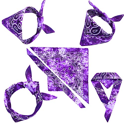 Uratot 12 Pack Cotton Tie Dye Bandana Paisley Bandanas Cowboy Handkerchiefs For Men And Women #TOP3