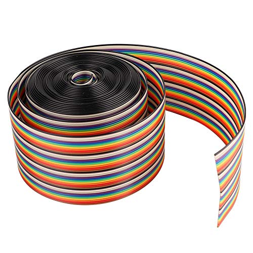 Cable plano arcoíris Walfront de silicona flexible con doble hilo superfino