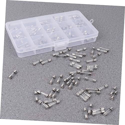 Hemobllo kit de fusibles de vidrio surtidos 150 unidades 5x20mm 250v 0.1a-20a con estuche plástico organizado miniatura 3