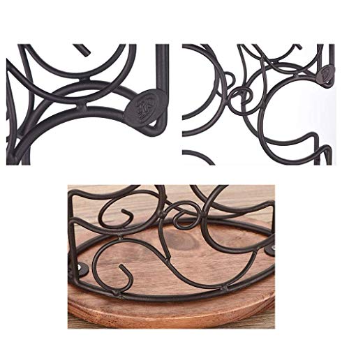 Soporte para 6 botellas de vino de madera y hierro forjado miniatura 6