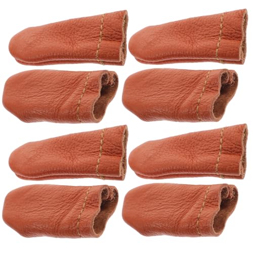 PRETYZOOM Protectores de Dedos de Cuero Pu para Bricolaje, 10 Pares (pulgar y Dedo Índice), Dedales para Fieltrar y Tejer, Resistentes y Cómodos para Manualidades Color Color Aleatorio
