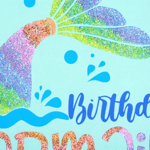 Image of Unicorn Mermaid Birthday Girl Shirt - Casual T-Shirt Top Tee