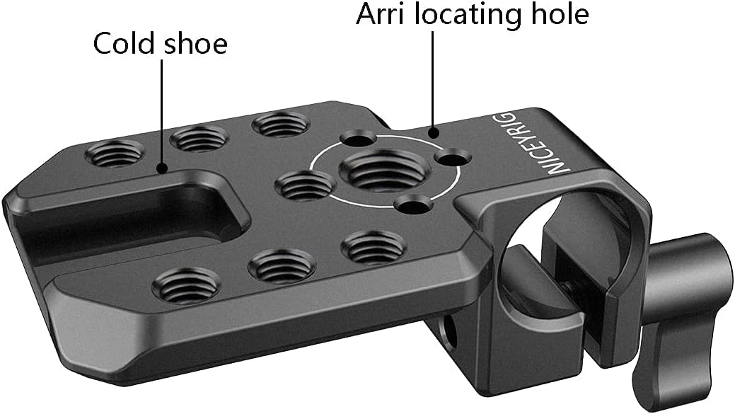 NICEYRIG 15mm Single Rod Clamp with Cold Shoe Extension Plate for Wireless Transmitter/Reciever, Monitor, Mic, EVF Mount - 457 image 3