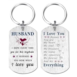 Husband Father’s Day Keychain from Wife – Gifts for Husband Just Because Valentines Day Christmas Wedding Anniversary
