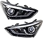 KarParts360 For Hyundai Santa Fe Sport Headlight Assembly 2017 2018 Driver and Passenger Side Pair/Set | Halogen | HY2502205 + HY2503205 | 921014Z500 + 921024Z500