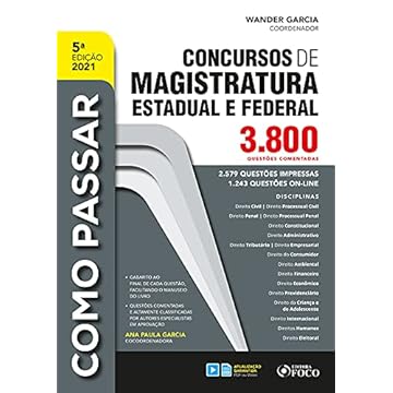 Capa do livro COMO PASSAR EM CONCURSOS DE MAGISTRATURA ESTADUAL E FEDERAL : 3.800 QUESTÕES COMENT. - 5ª ED - 2021: 3.800 Questões Comentadas
