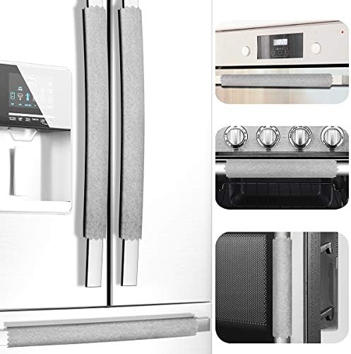 MRKG Refrigerator Door Handle Covers, 6 PCS, Sleek and Form-Fitting, Keep Your Kitchen Appliance Clean from Smudges, Drips, Food Stains, Oil (Grey)