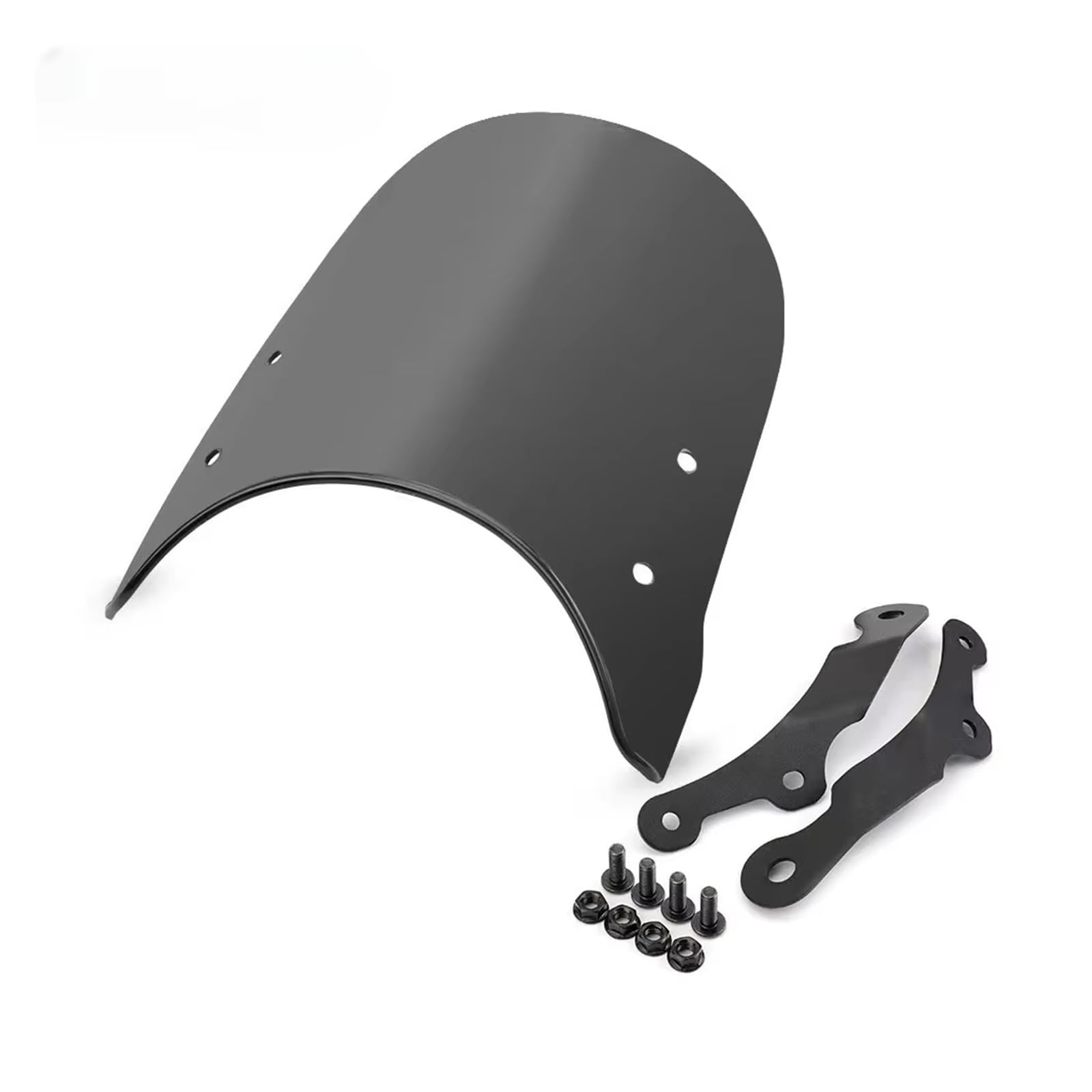 schermo moto Per 5-7 '' Per Parabrezza Moto Deflettore Antivento Universale Faro Rotondo Da(Nero)