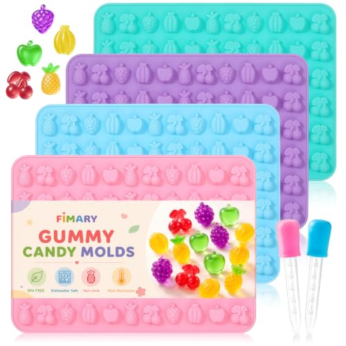 Image of Fruit Snack Molds, 4pcs Gummy Molds Silicone Chocolate Candy Molds