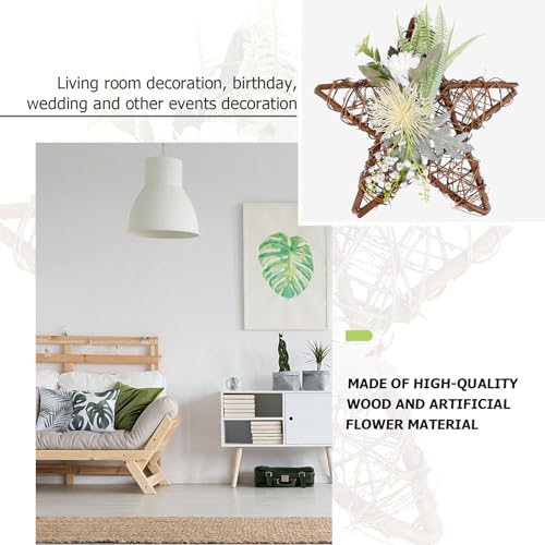 Pentagramme Fleurs Artificielles Décoration Murale pour Intérieur