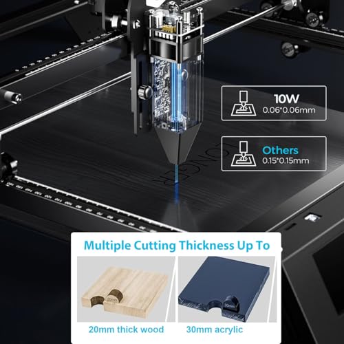 Image of Longer RAY5 Laser Engraver, 10W Output Power, 3.5 inch Color Touch Screen,Working Speed Up to 24000mm /min,Engraving Machine for Wood /Glass /Acrylic /Leather,Engraving Area 15.75 inch x 15.75 inch