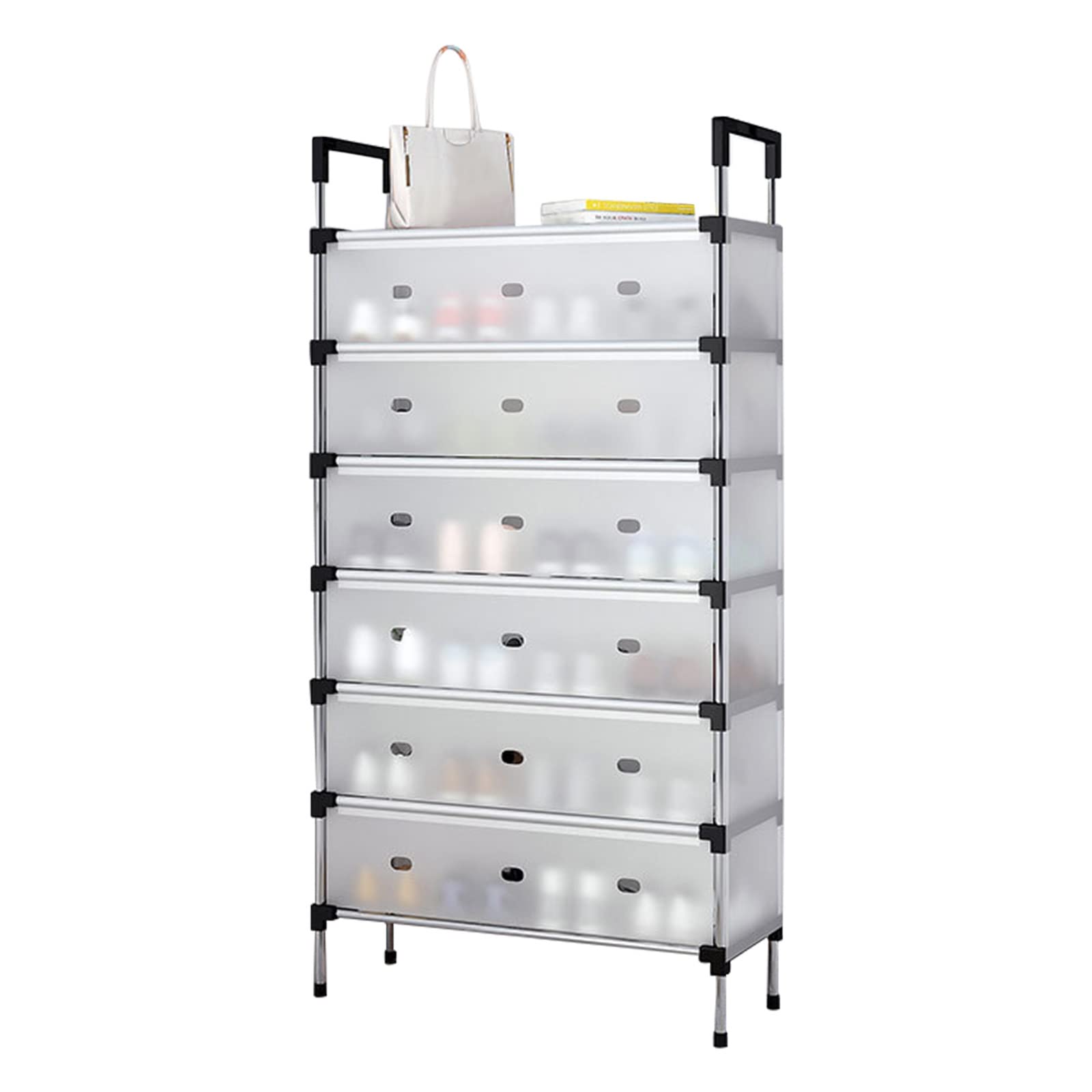 Meuble à chaussures multicouche à 7 niveaux avec housse de protection de rangement
