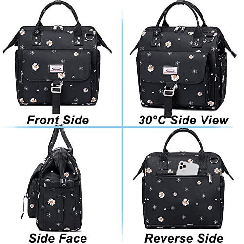 Weitars Lunch Bag For Women,Cute Lunch Bag Flower Insulated Lunch Box Lunch Tote,Wide-Open Lunch Purse With Removable Shoulder Strap With Multi-Pocket,Lunchbag For Work Picnic Hiking Beach #TOP7