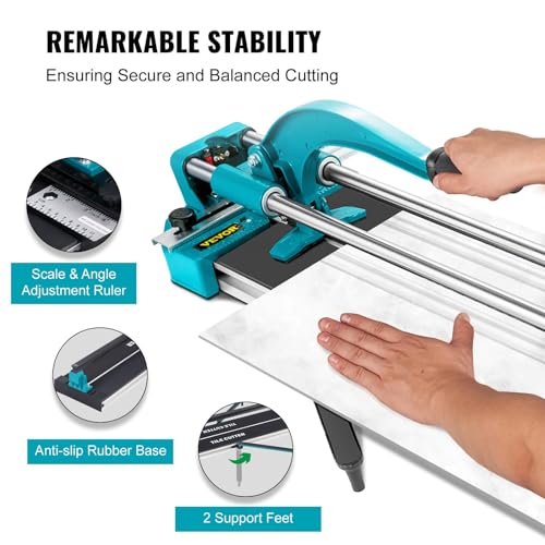 Image of Vevor 24 Inch /600mm Tile Cutter Double Rails & Brackets Manual Tile Cutter 45356 in Cap w /Precise Laser Manual Tile Cutter Tools for Precision Cutting (24 Inch) - Amazon.com