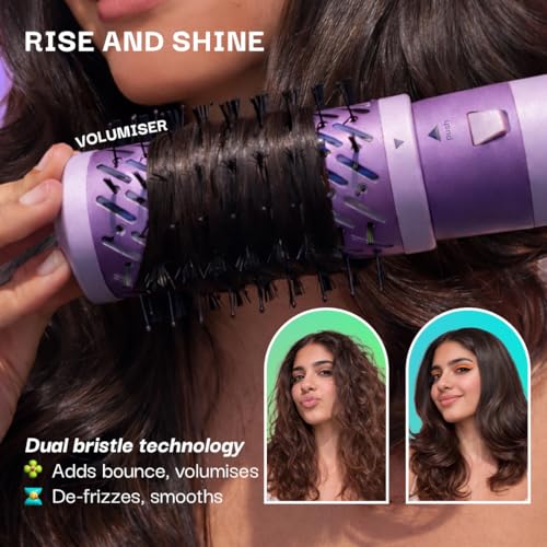 Image of Bombae Hairess Pro 5-in-1 Hair Multistyler for Women | 1000W Hot Air Brush with Ionic tech & Curling Styler with Auto Wrap and Bi-directional Curls |Blow Dry, Curl, Smooth & Volumise | 3 Heat Settings | Interchangeable Styling Attachments