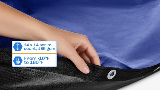 Winter Pool Cover 24 ft Round for Above Ground | Extra Thick & Durable Above-Ground Pool Cover | Sapphire Series of Premium Cold- and UV-Resistant Pool Cover | by Yankee Pool Pillow