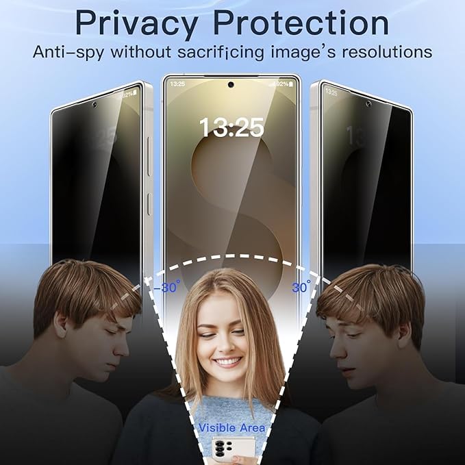 Image of 4YouQuality Privacy Tempered Glass Screen Protector Compatible with ------- (6.9 Inch) | Anti-Spy Screen Guard | 9H Hardness | HD Clear | 100% Fingerprint Unlock Support | Full Screen Coverage | Easy Installation | Pack of 1 (Galaxy S25 Ultra)