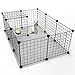 Dog Playpen By KOUSI Portable Large Metal Wire Pet Yard Fence For animals 12 Panels Popup Kennel Crate Fence Tent Portable - Black