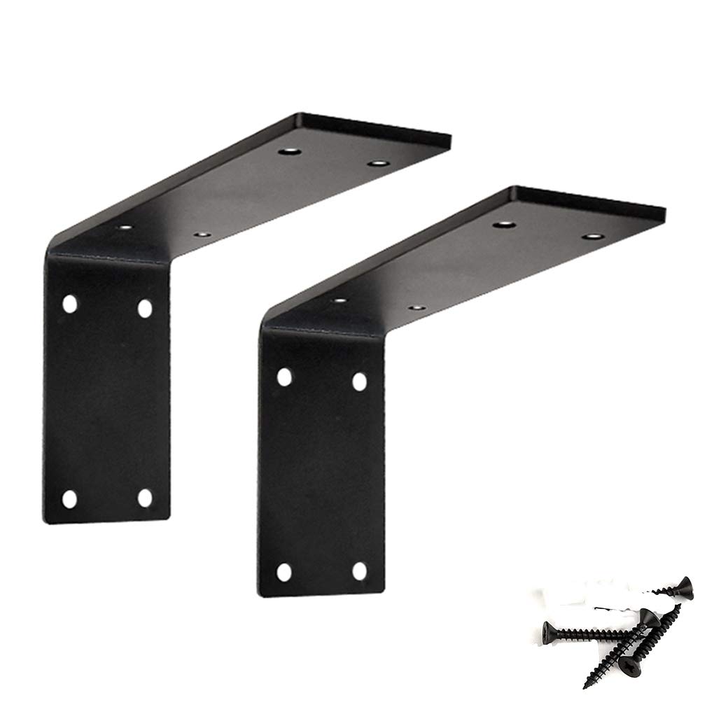Staffa per mensole, supporto per mensole, decorazione da parete industriale rustica in ferro massiccio, staffa per mensole ad angolo di 90 gradi, staffe per mensole angolari in laminato resistente