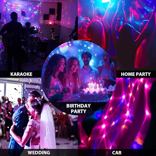 Image of Disco Ball DJ Party Lights Sound Activated with Remote Control Strobe Lamp 7 Modes Stage Light for Home Room Dance Parties Karaoke Halloween Christmas Birthday Decorations,3pack