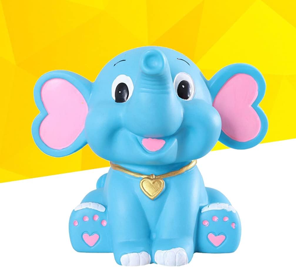 HEALLILY Cartoon Elephant Piggy Bank for Kids Girls Boys Money Saving Pot Creative Coin Storage Box Gift 9.44X5.90X6.69In