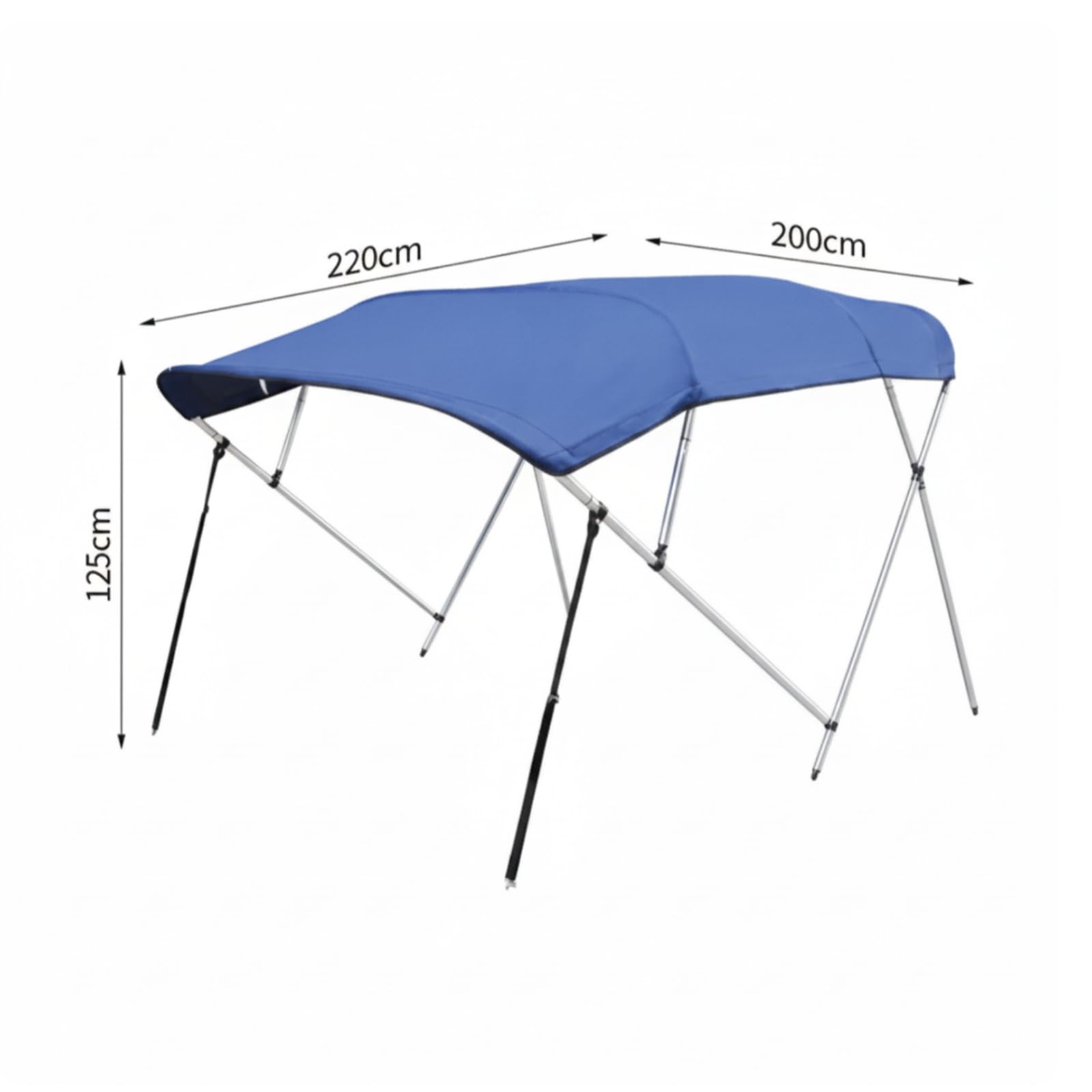 Barca Copertura Bimini Tenda Parasole Riparo Navigazione Impermeabile Resistente Ai Raggi Solari Tessuto Oxford 600D Telaio Acciaio Pieghevole Adatto, Style to 3