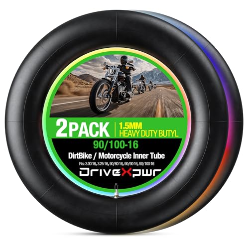 Motorcycle Heavy Duty Inner Tube Replacement -90/100-16 - 1.5mm Thick - Tire Tube Compatible With 3.00-163.25-1690/80-1690/90-1690/100-16(2-Pack)