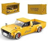 Pickup Truck Bausteine Bausatz, 324 Teile Amerikanischer Technologie Pickup als Modellauto-Bauset mit Container Vitrine, Sammlergeschenk für Erwachsene und Kinder ab 6 Jahren