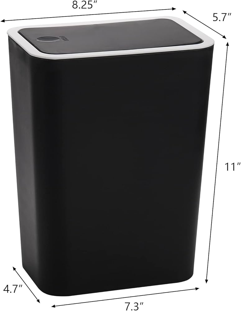 Prullenbak voor op het aanrecht, afvalbak met persdeksel, afvalbakdispenser van 0,5 gallon/1,5