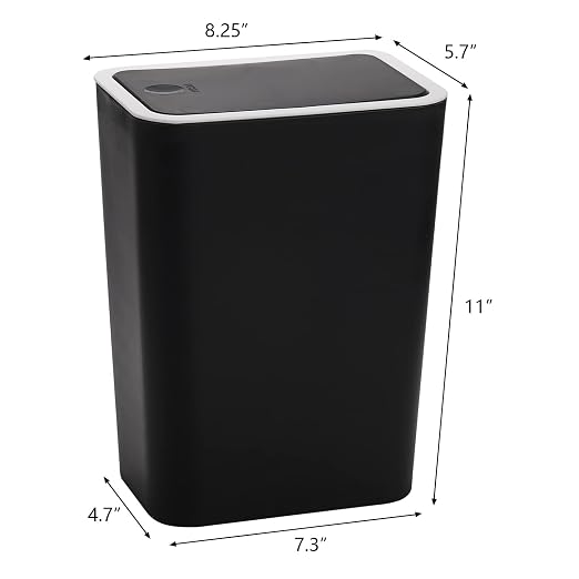 Caneca de basura de plástico negra 7.5 L pack 2 miniatura 2