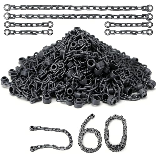 Dark Gray Chain Link Bulk Accessories Pack, 30Pcs Chain 21 Link and 30Pcs Chain 5 Link, Compatible with Lego Parts and Pieces