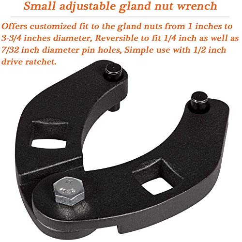 Restrdt Large and Small Adjustable Nozzle Nut Screw Key for Hydraulic Cylinder 1266 and 7463 (Set of 2), Black - Image 3