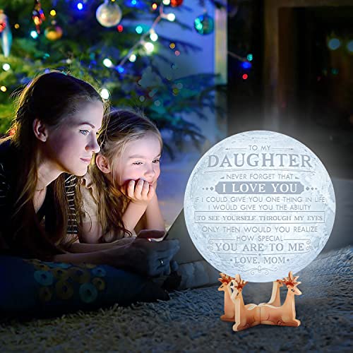 K KENON Mother\'s Day Birthday Gifts for Daughter from Mom, Engraved 3D Night Light with Touch Control Brightness, Christmas Wedding Gift for Daughter