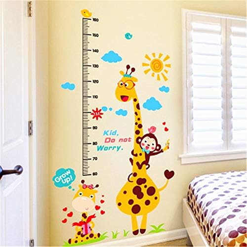 Kids Height Growth Chart Giraffe Height Chart Decal Child Height Wall Sticker Height Measurement Chart Wall Decals for Kids Room Bedroom Living Room Decor(#6)
