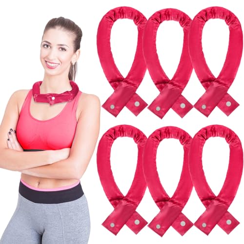Image of Cozypower 6 Pcs Cooling Neck Wraps with Button Cooling Bandana Neck Cooler Scarf for Hot Weather Ice Neck Wrap Summer Outdoor