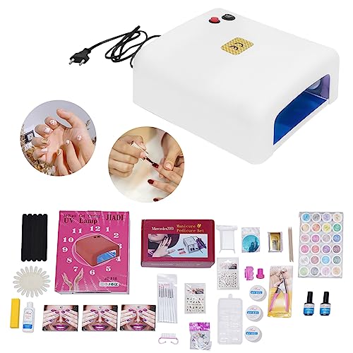 Juego completo de uñas de gel UV, juego de principiantes, fresadora de uñas con fresadora, lámpara de uñas, diseño de uñas, gel profesional, juego de gel eléctrico, manicura, pedicura, fresadora de