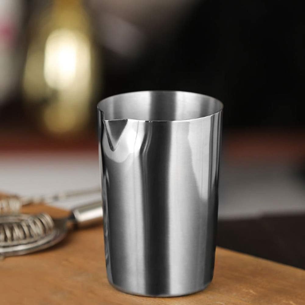 Cocktail Mixing Glass, 500 ml in acciaio inossidabile argentato Cocktail Shaker Mixer Drink Mixing Glass Barman Strumenti fai da te