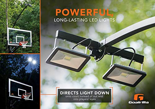 Goalrilla LED Basketball Hoop Light Illuminates backboard, Rim, and Court and Fits All Goalrilla and Other In-Ground Hoops (Renewed)