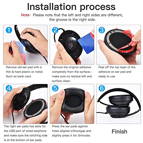 Almohadillas de reemplazo profesionales para auriculares Beats Studio 2 y Studio 3 (B0500, B0501), cuero proteico suave y espuma viscoelástica para aislamiento acústico (no compatibles con Beats Solo) miniatura 6