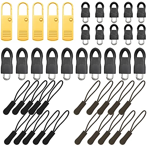ZOLISCHE 45 Piezas Cremallera de Repuesto Tirador 5 Estilos Deslizadores De Cremalleras Pestañas Cremalleras Reparación Kit para Ropa Chaqueta, Pantalones, Maletas, Bolsos y Manualidades Cover