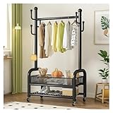 Robusto y duradero: Nuestro perchero está fabricado en metal de alta resistencia, lo que garantiza una estructura sólida y una excelente capacidad de carga. Este colgador de ropa es perfecto para el uso diario, ya que proporciona estabilidad y soporte para todas tus prendas. Ideal para la decoración del hogar o para escaparates, combina funcionalidad y estilo para satisfacer tus necesidades de almacenamiento.